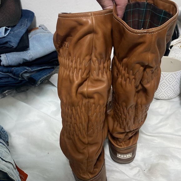 Sorel Women's Brown Firenzy Ruched NL1656-256 Leather Lace Up Winter Boots Sz 8 - Picture 8 of 14